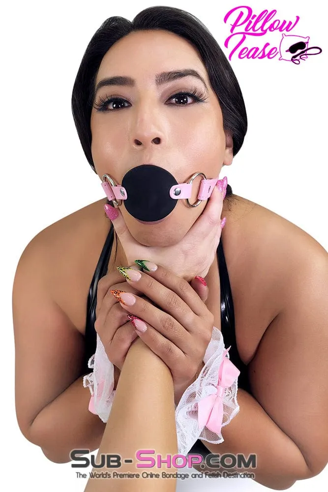 0401DL      Blow Job Trainer Locking Princess Pink Silicone Penis Gag