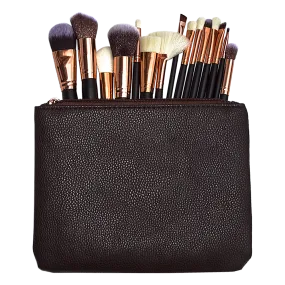 15Pcs Soft Makeup Brush Set, Synthetic-Wool, Timber Handles