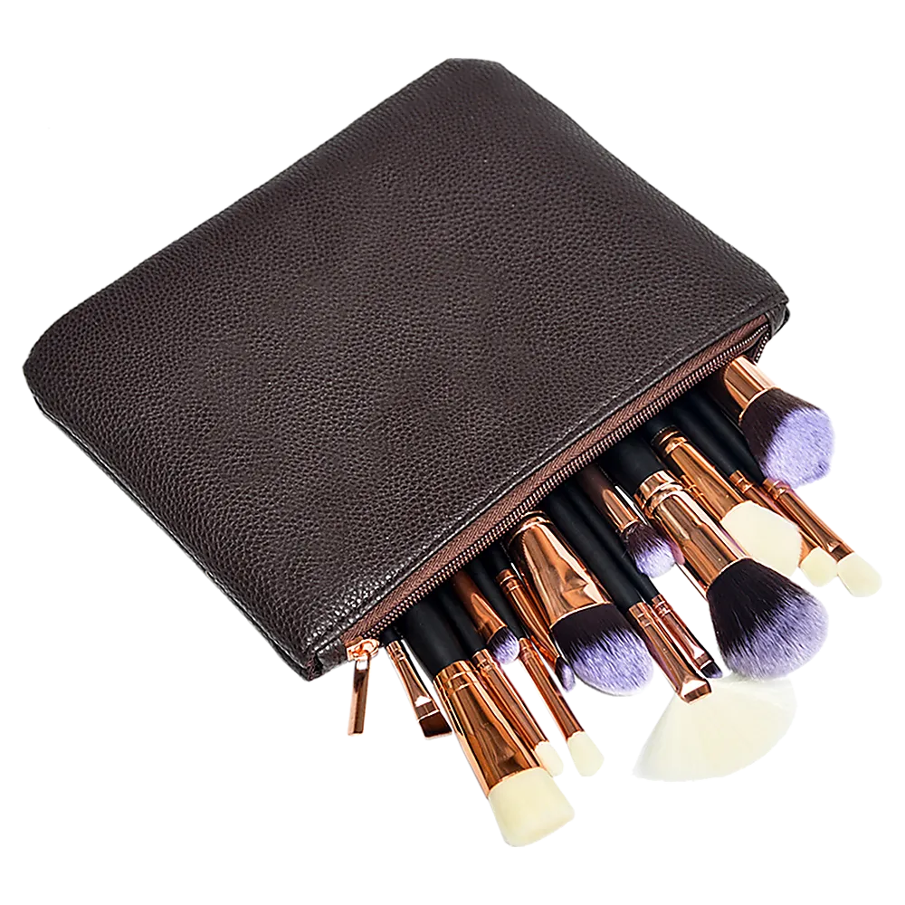 15Pcs Soft Makeup Brush Set, Synthetic-Wool, Timber Handles