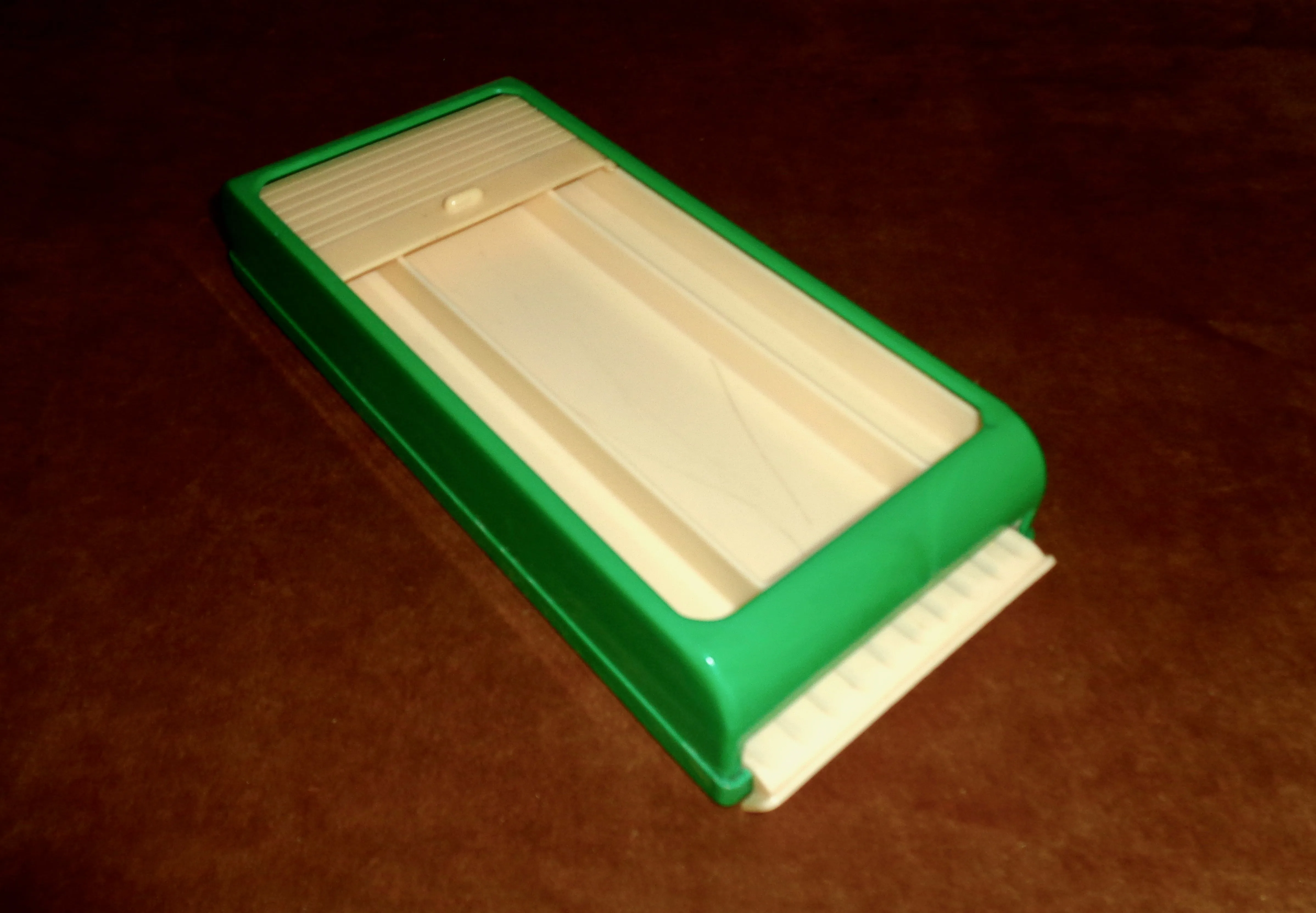 1940s Rolinx Green & Cream Plastic Pencil case / Pen Box With Two Compartments