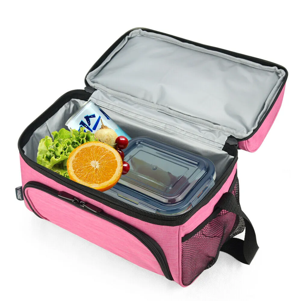 19L Dual Compartment Insulated Lunch Bag Cooler Bag - Pink