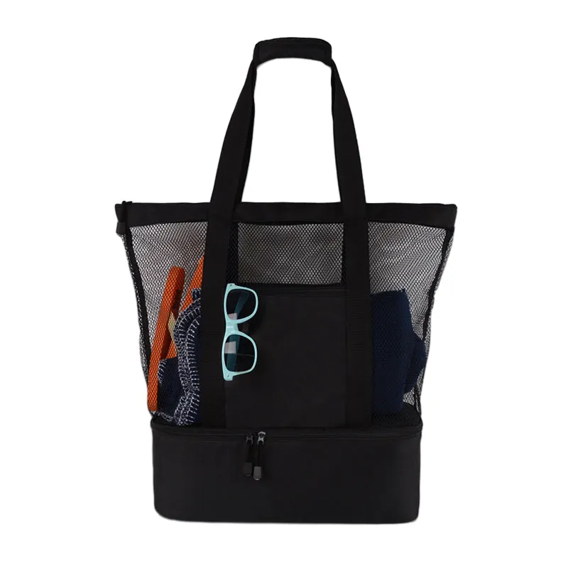 2-in-1 beach bag with removable cooler section