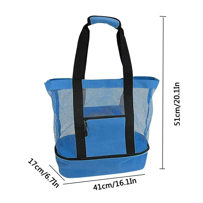 2-in-1 beach bag with removable cooler section