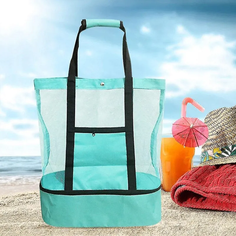 2-in-1 beach bag with removable cooler section