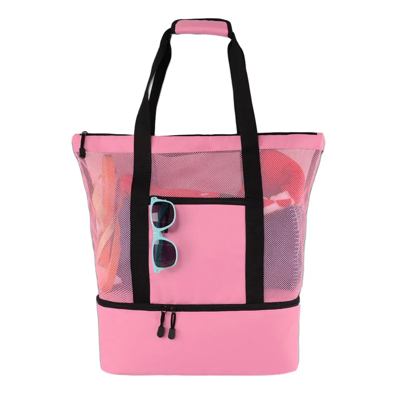 2-in-1 beach bag with removable cooler section