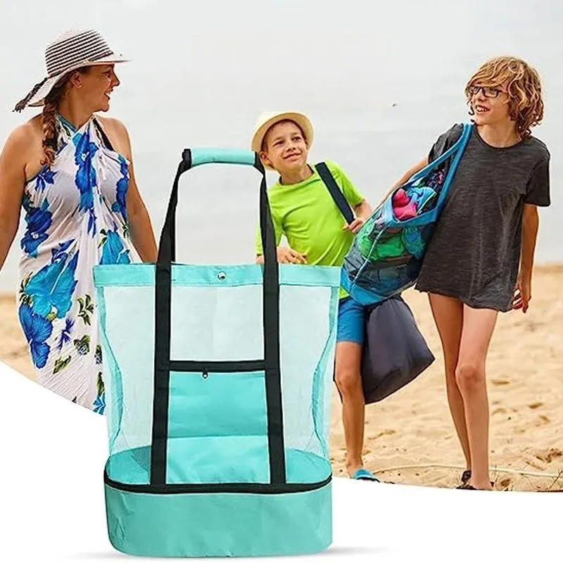 2-in-1 beach bag with removable cooler section