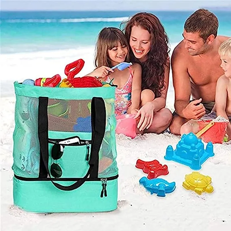 2-in-1 beach bag with removable cooler section