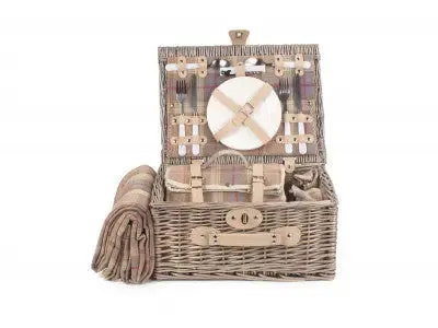 2 PERSON LAVENDER TARTAN HAMPER