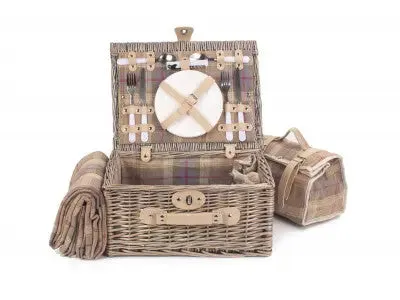 2 PERSON LAVENDER TARTAN HAMPER