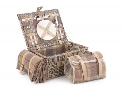 2 PERSON LAVENDER TARTAN HAMPER