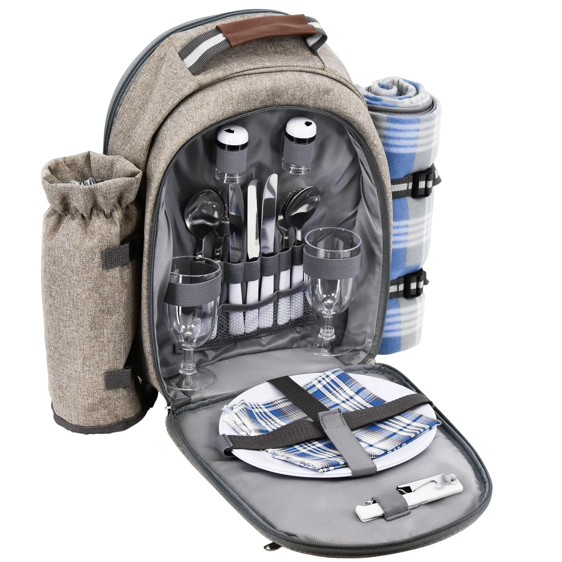 2 Person Picnic Cooler Backpack with Blanket