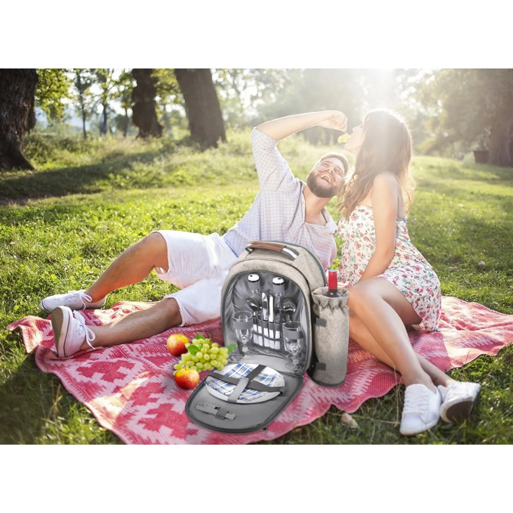 2 Person Picnic Cooler Backpack with Blanket