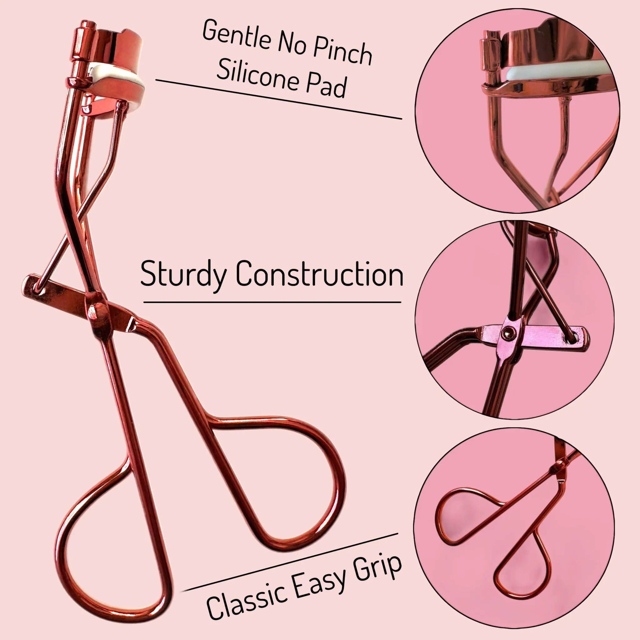 2 Vintage Style Metallic Red Eyelash Curler Easy to Use High Drama Lashes Rubber Coated Non-Slip Handle Easy Gentle Way to Curl Lashes High Impact Eye-Opening Effects