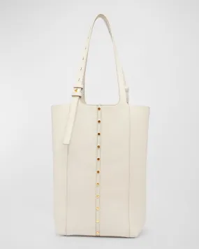 24.7 North-South Studded Leather Tote Bag