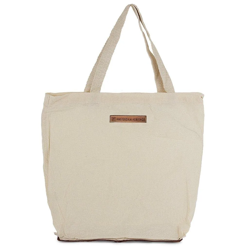 5073 AMS | Leather Cotton Tote Shopping Bag - Prepack of 10