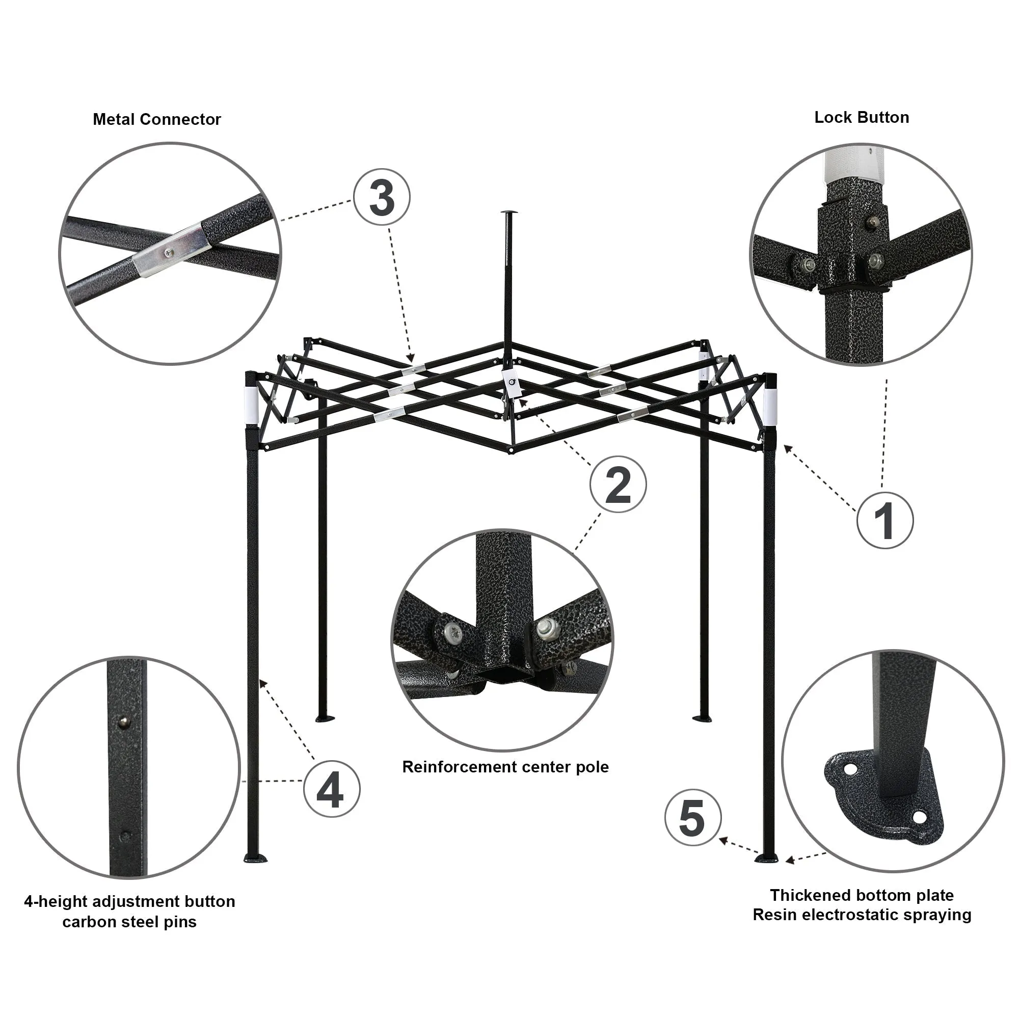 5x5 Pop Colors Folding Tent Canopy