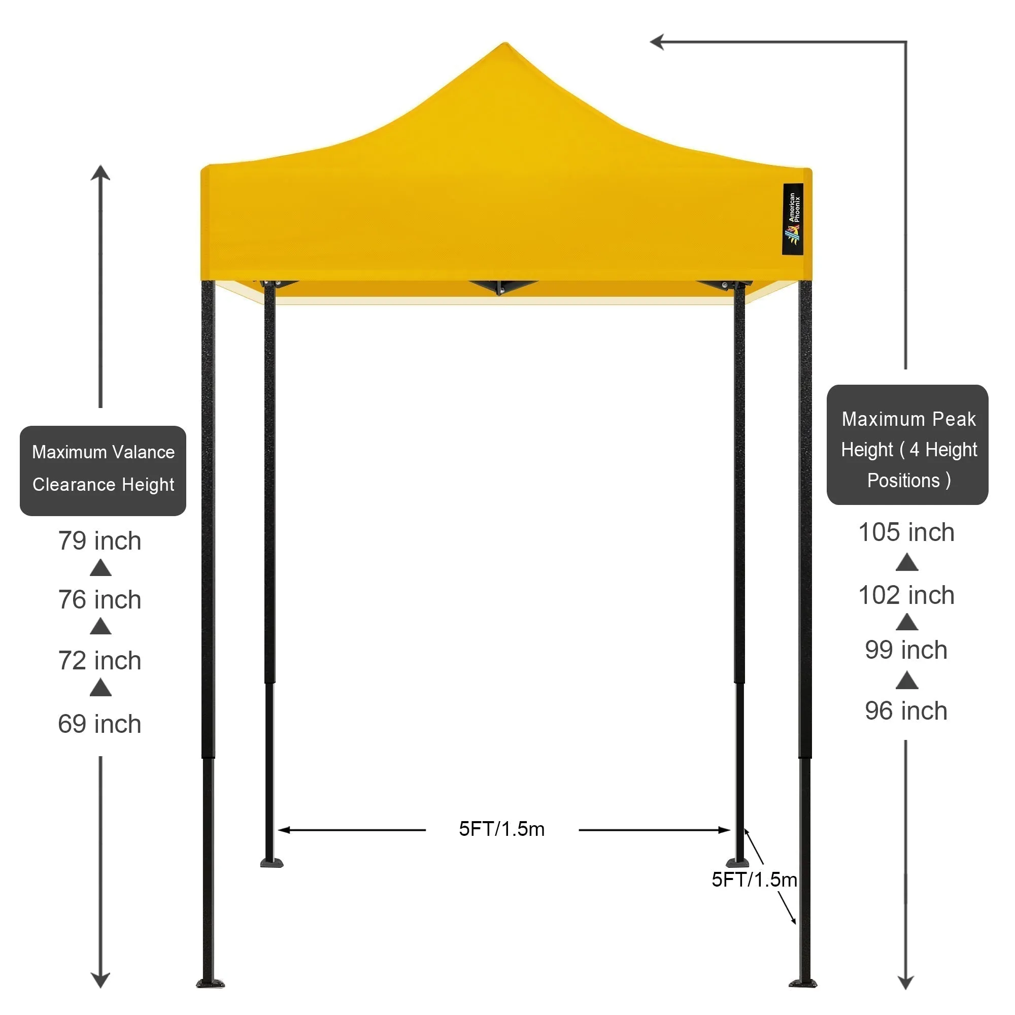 5x5 Pop Colors Folding Tent Canopy