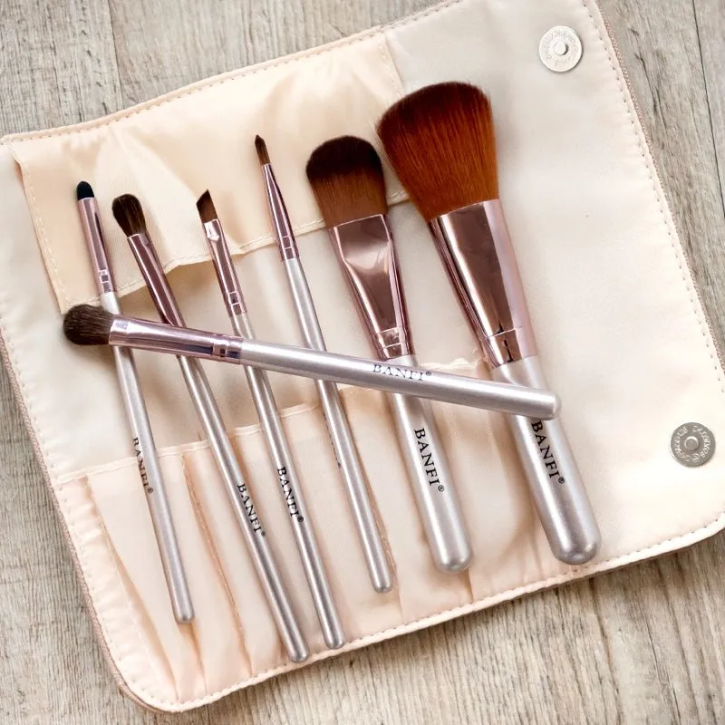 7 piece Makeup Brush Set & Travel Pouch