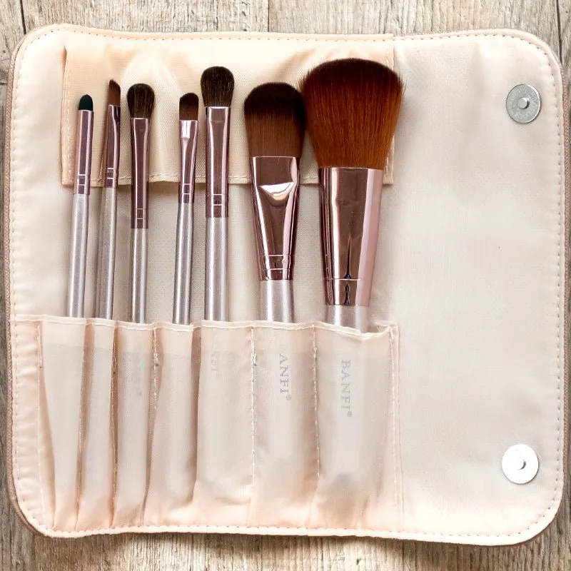 7 piece Makeup Brush Set & Travel Pouch