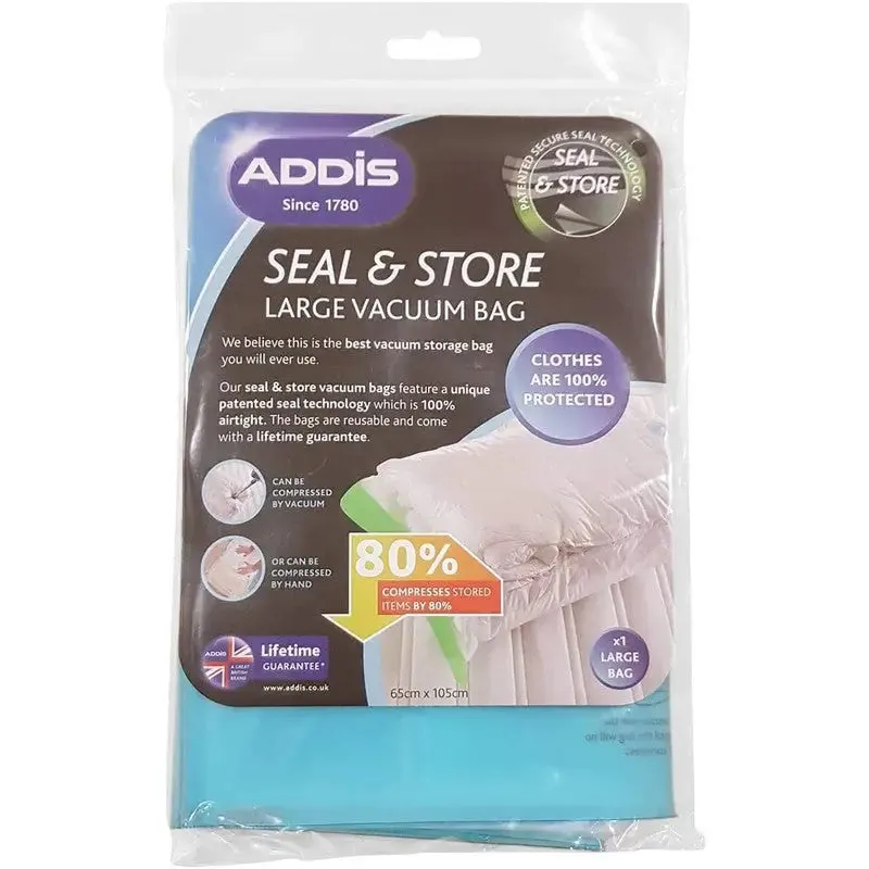 Addis Home Vacuum Storage Bags 100% Air Tight Seal - Various Sizes Available