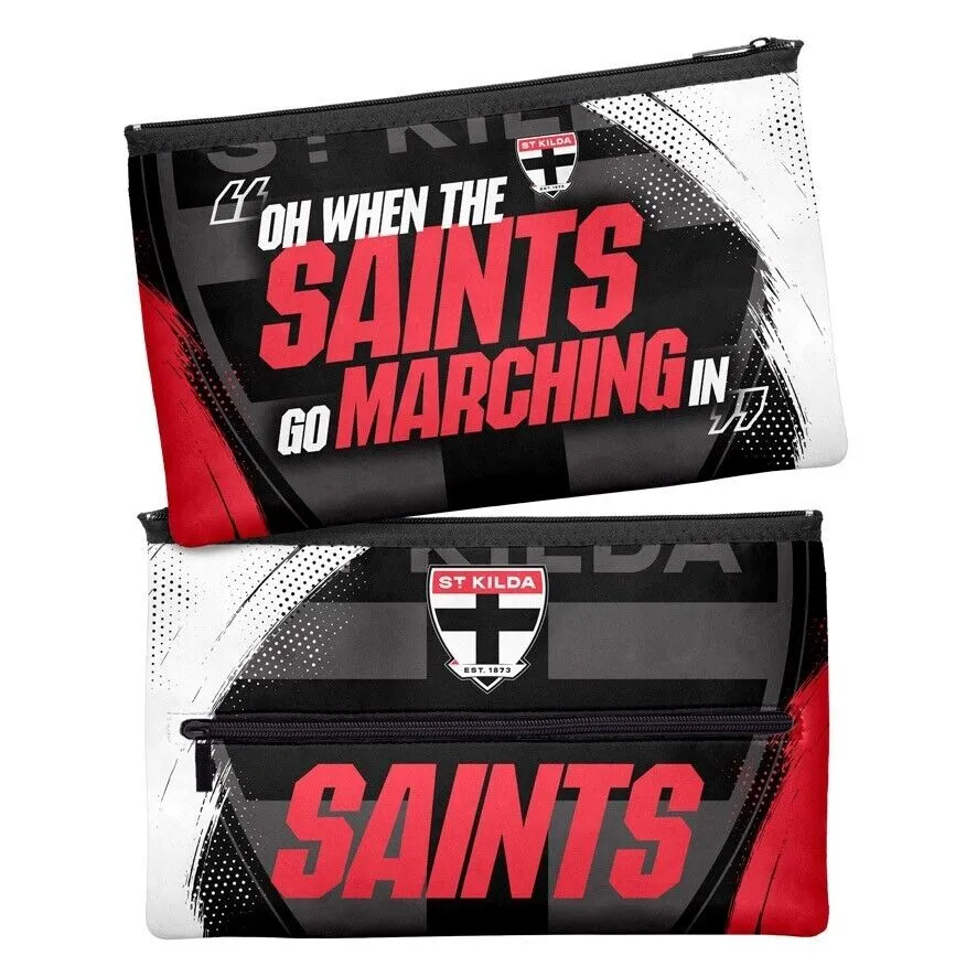 AFL Large Pencil Case - St Kilda Saints - Neoprene - 33cm x 21cm