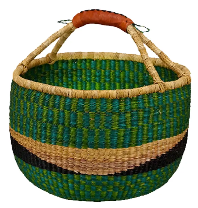 African Market Baskets- Color Large Round