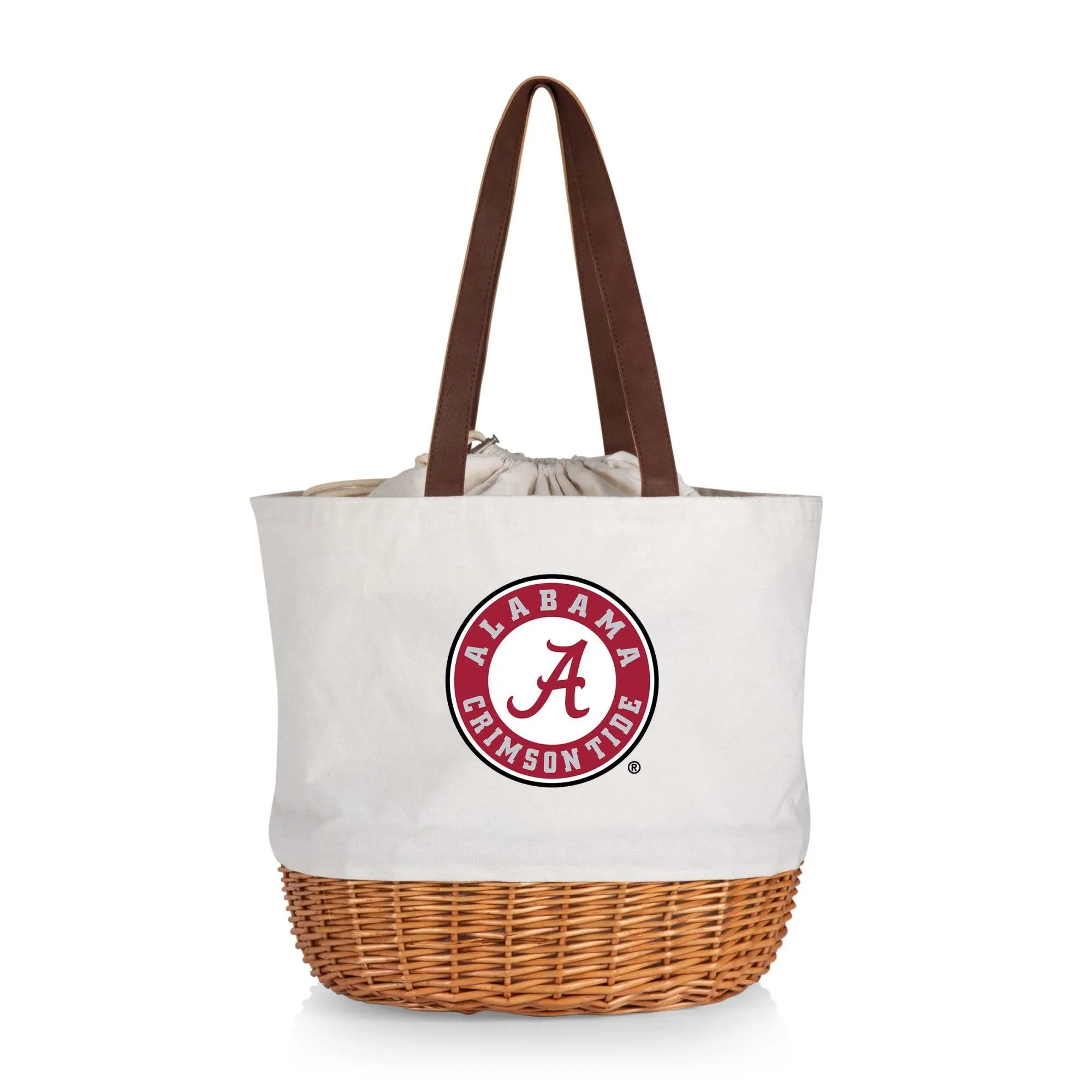 Alabama Crimson Tide - Coronado Canvas and Willow Basket Tote