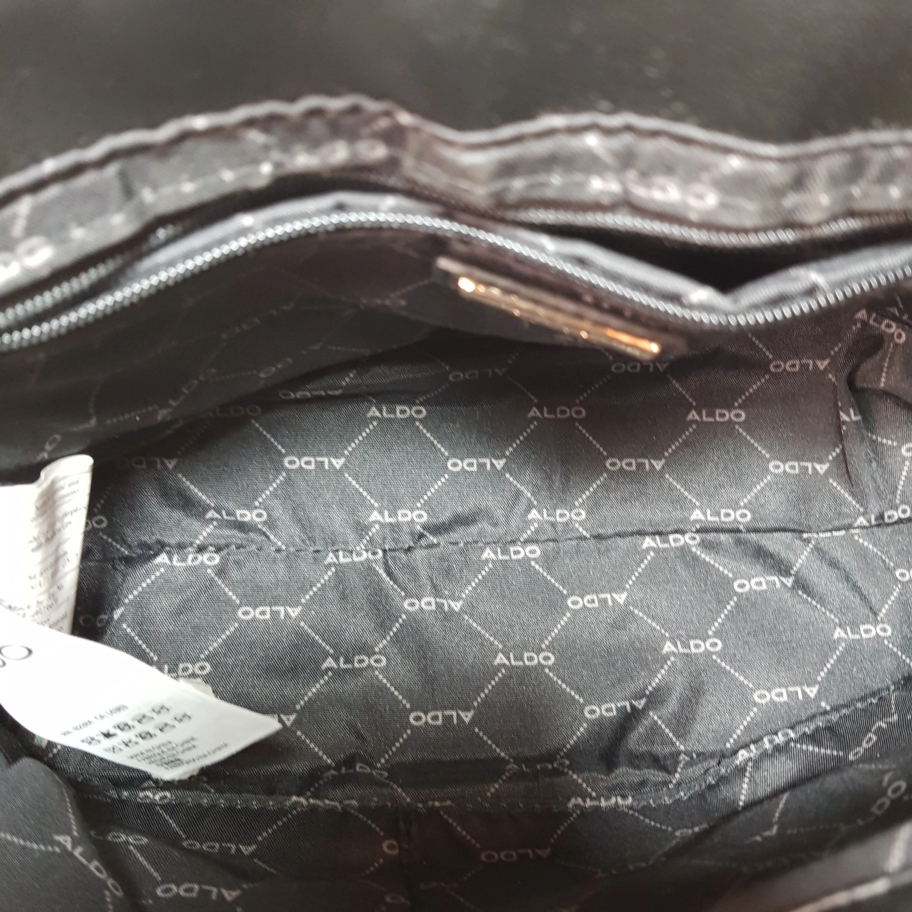 ALDO Black Patterned Gold Chain Shoulder Bag | Like New |