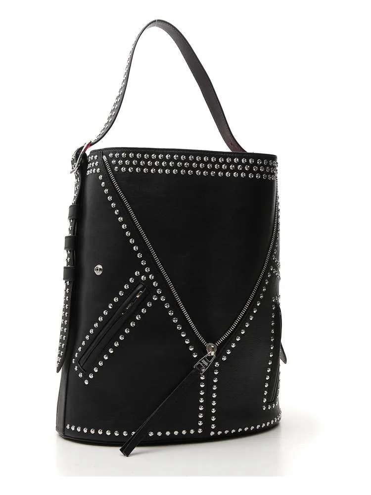 Alexander McQueen Studded Zip Detail Bucket Bag