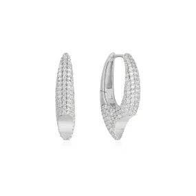 Ania Haie Silver Pavé Arrow Hoop Earrings E051-05H