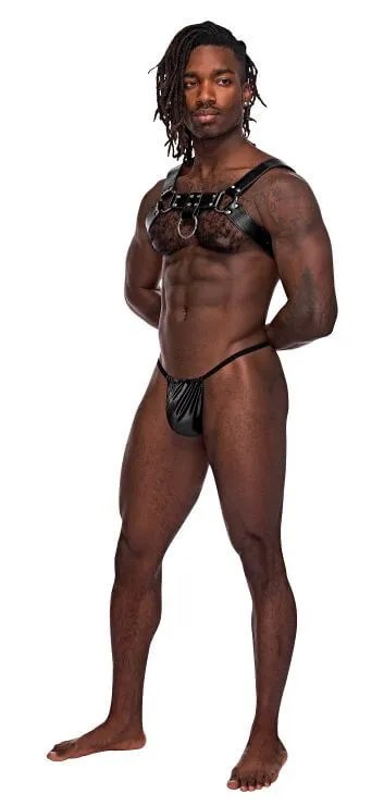 Aries Leather Harness in Black: Unleash Your Inner Dominance