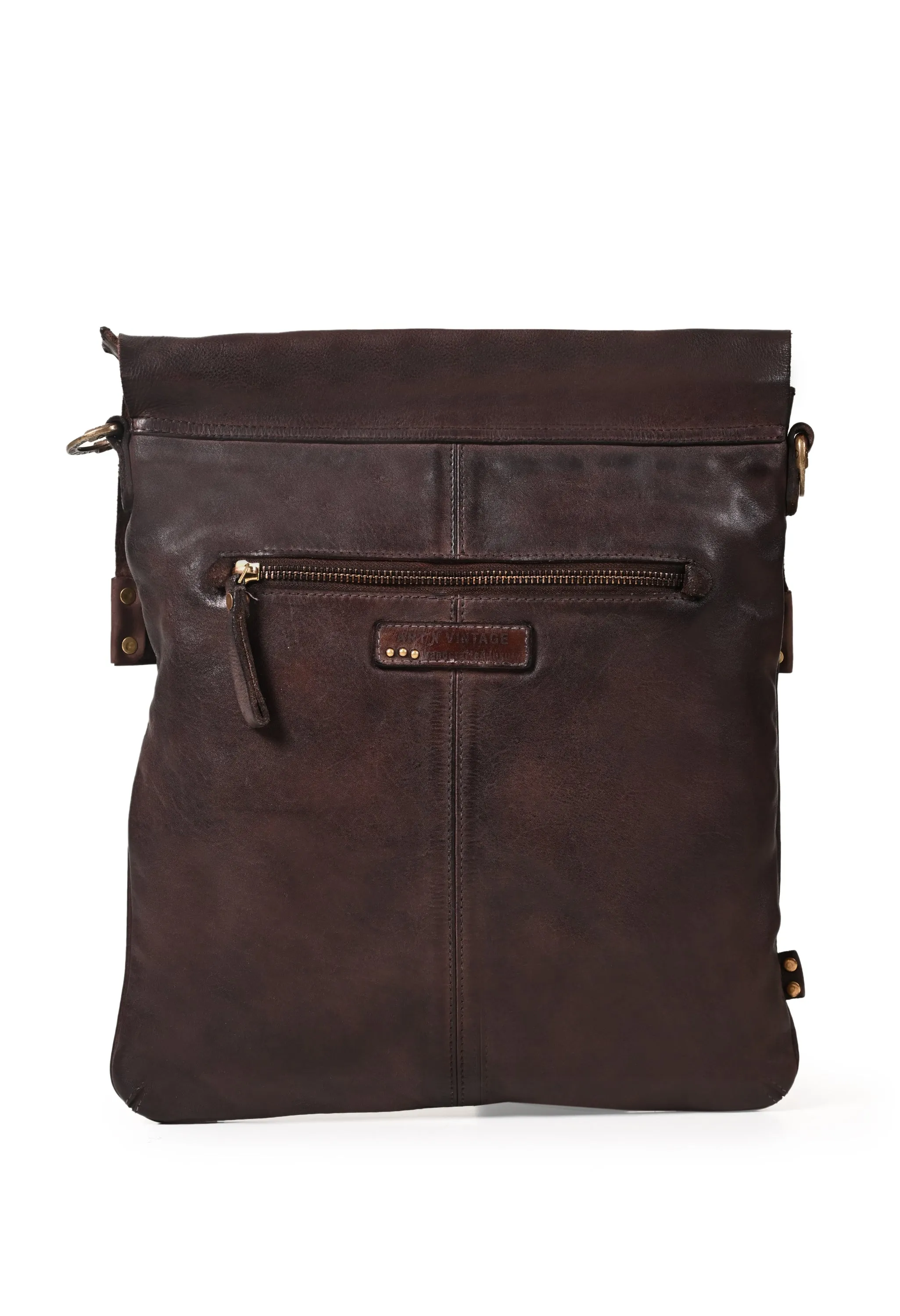 Art N Vintage Nathan: Brown Real Leather Crossbody Bag