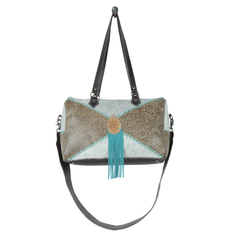 Azure waterfall Hand-Tooled Bag