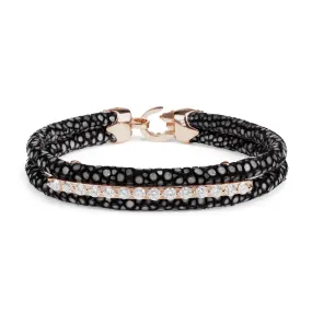 B507 StingHD Black Diamond Bar with Diamond Clasp