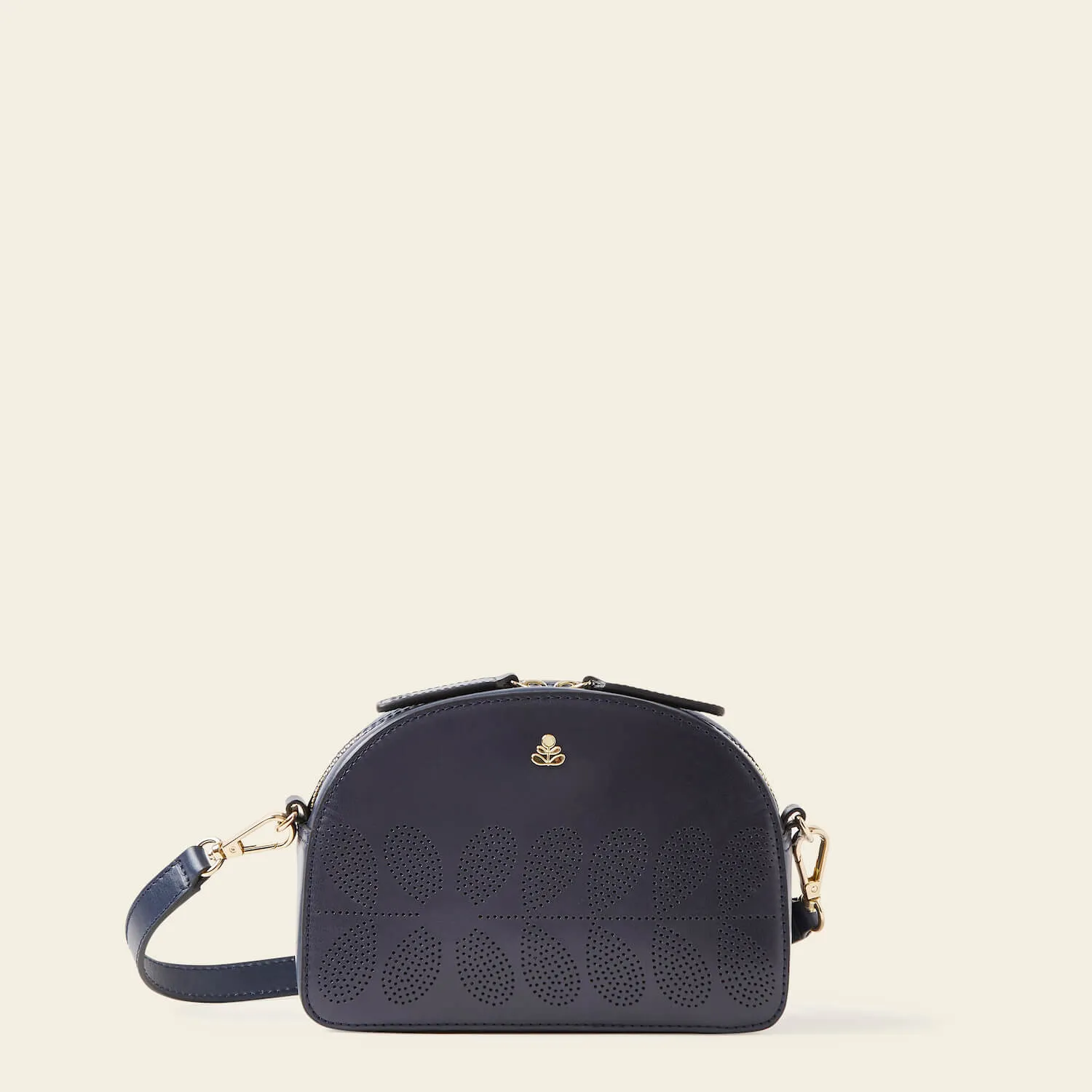 Babaluna Crossbody - Navy Punched Flower