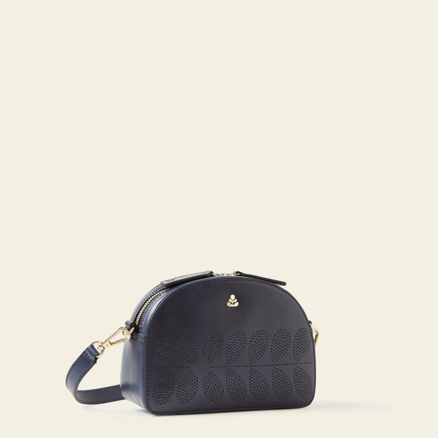 Babaluna Crossbody - Navy Punched Flower