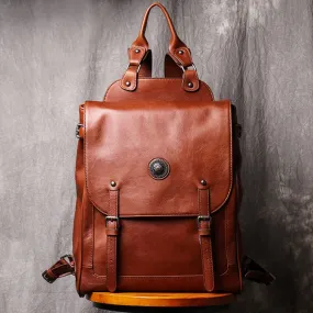 Backpack Large Computer Bag Vintage Leather Travel Bag