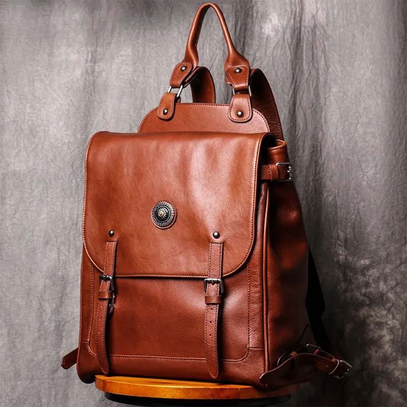 Backpack Large Computer Bag Vintage Leather Travel Bag