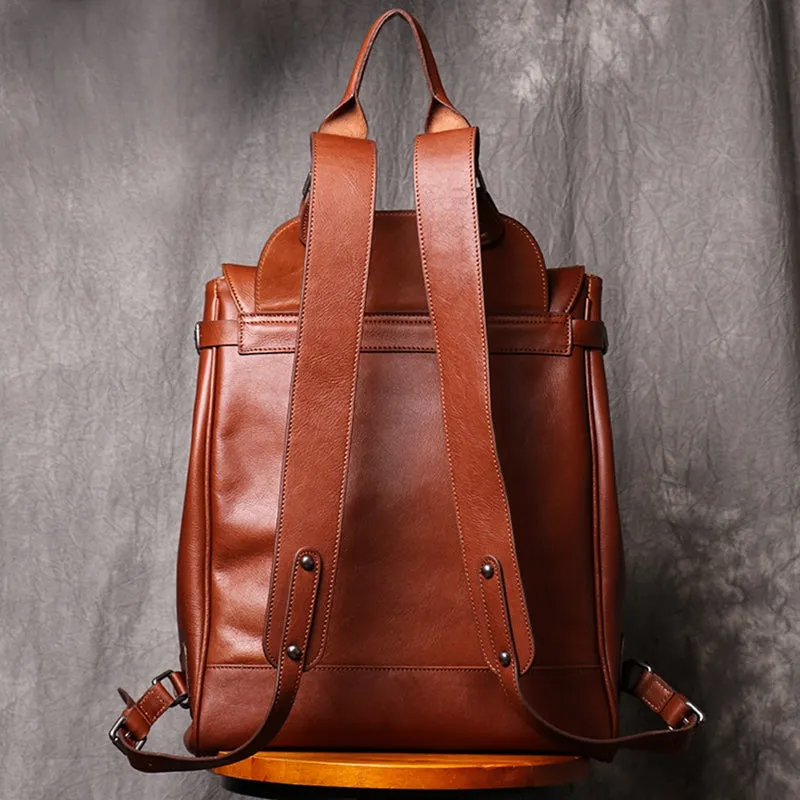 Backpack Large Computer Bag Vintage Leather Travel Bag