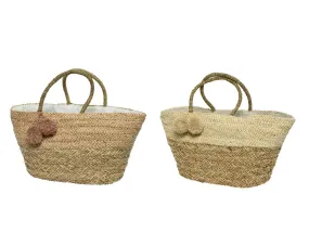 Bag sea grass w pompoms