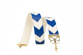 Bag Strap Chevron Blue Cream