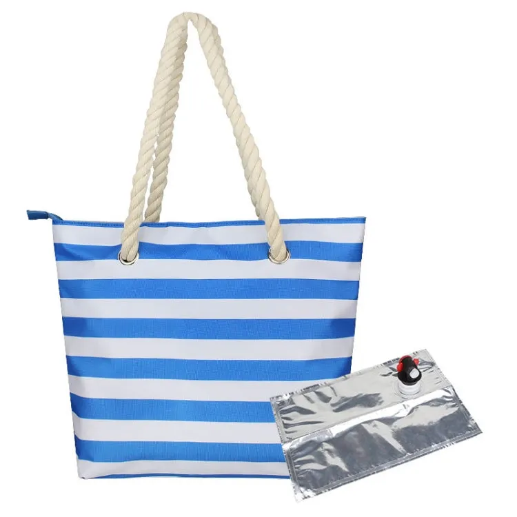 Beach Picnic Portable Wine Insulation Bag(Blue Liner Bag)