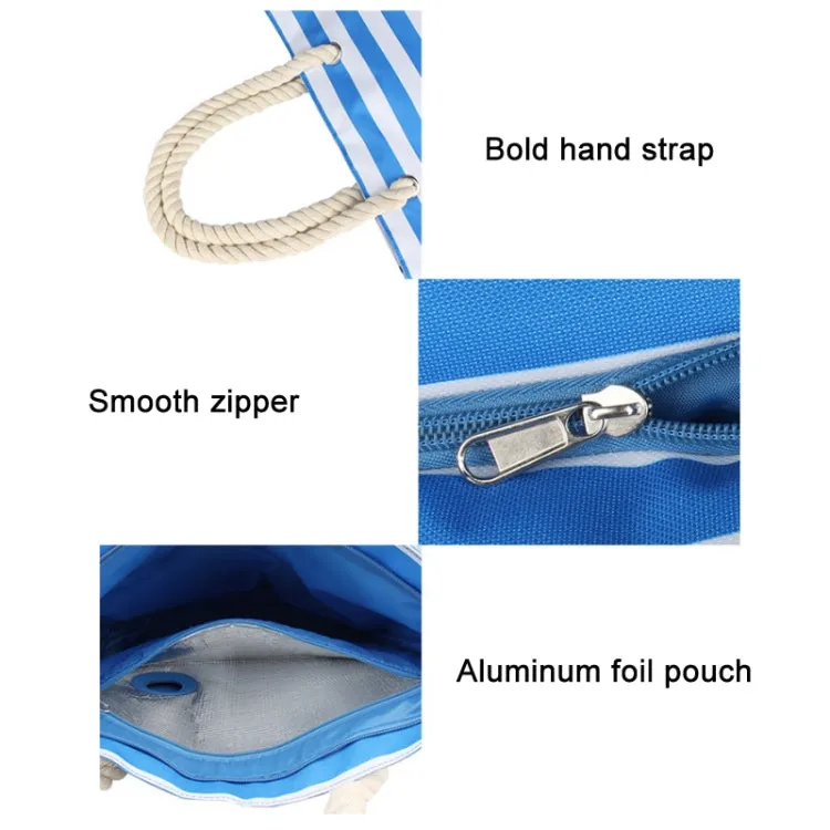 Beach Picnic Portable Wine Insulation Bag(Blue Liner Bag)