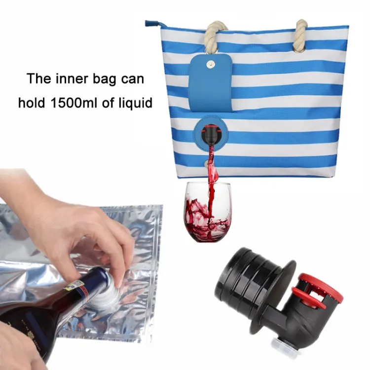 Beach Picnic Portable Wine Insulation Bag(Red Liner Bag)