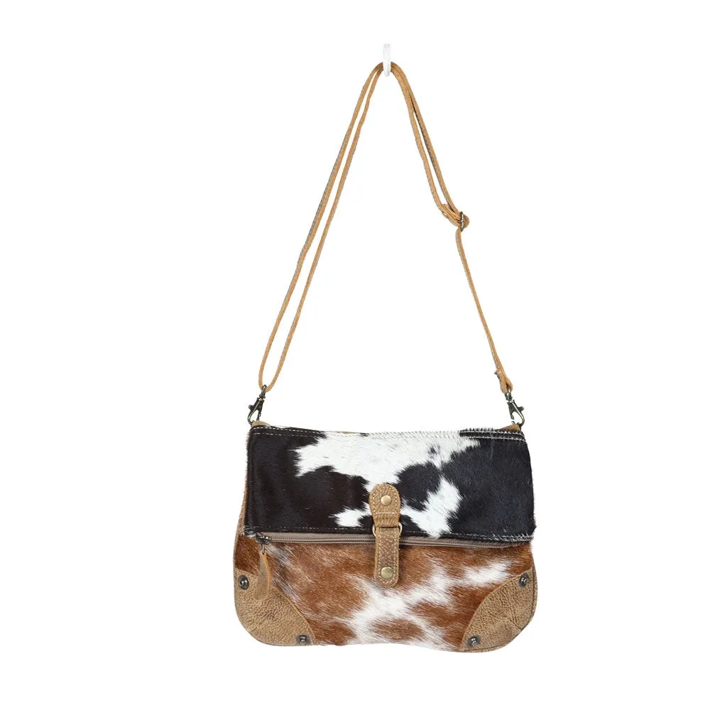 Black & White Flap Hairon Crossbody Bag