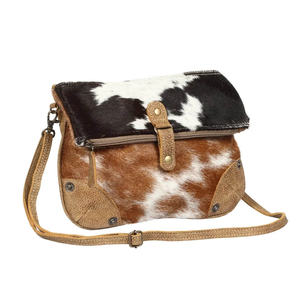 Black & White Flap Hairon Crossbody Bag