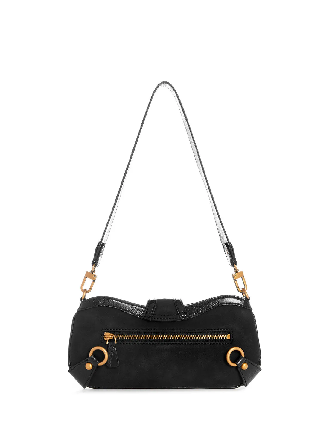 Black Gloss Vintage Shoulder Bag