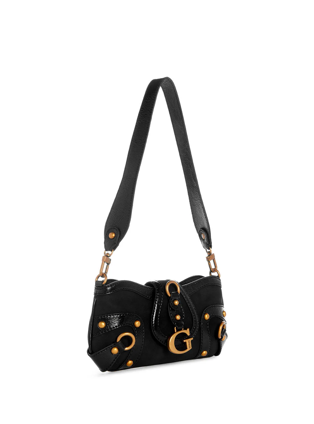 Black Gloss Vintage Shoulder Bag