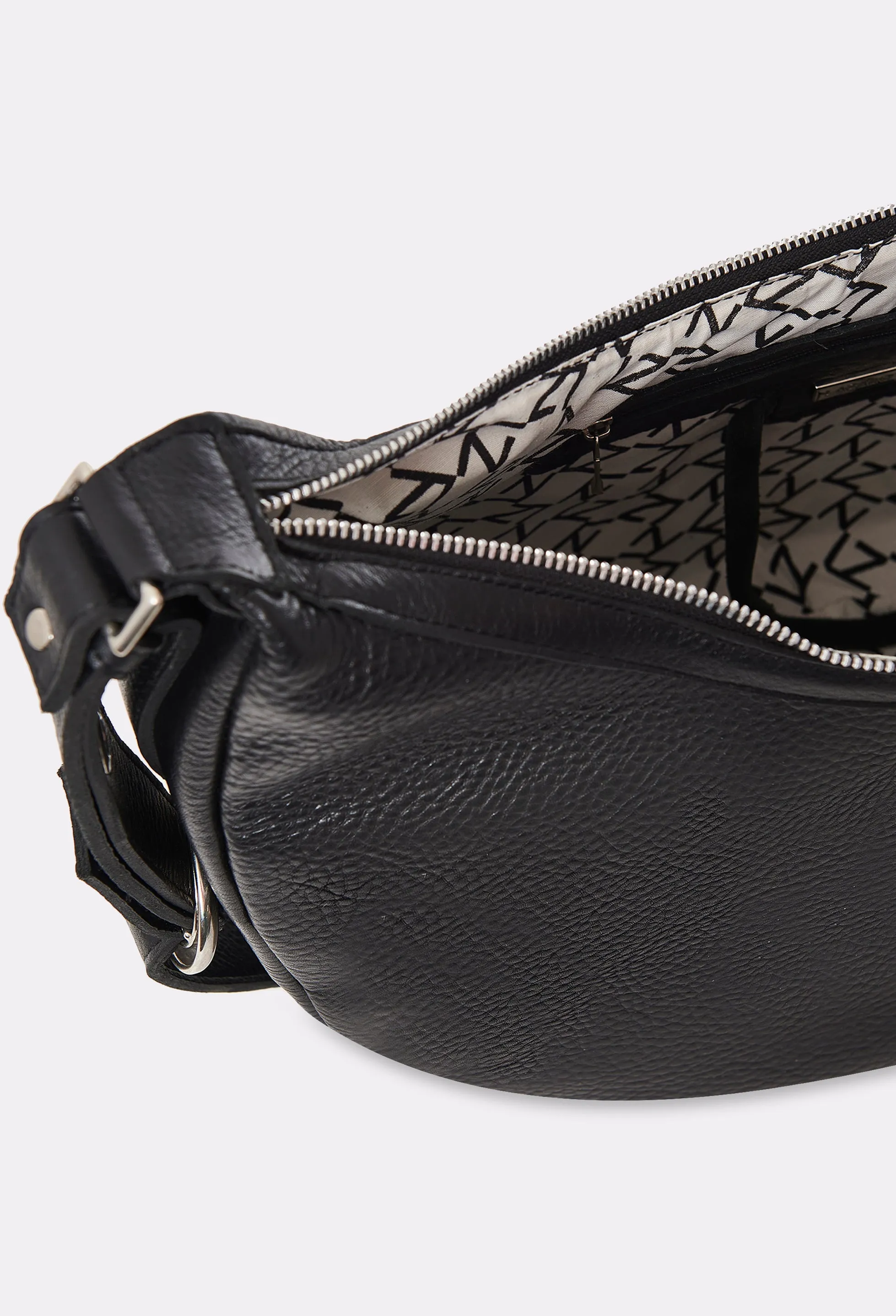 Black Leather Crossbody Bag Himalaya