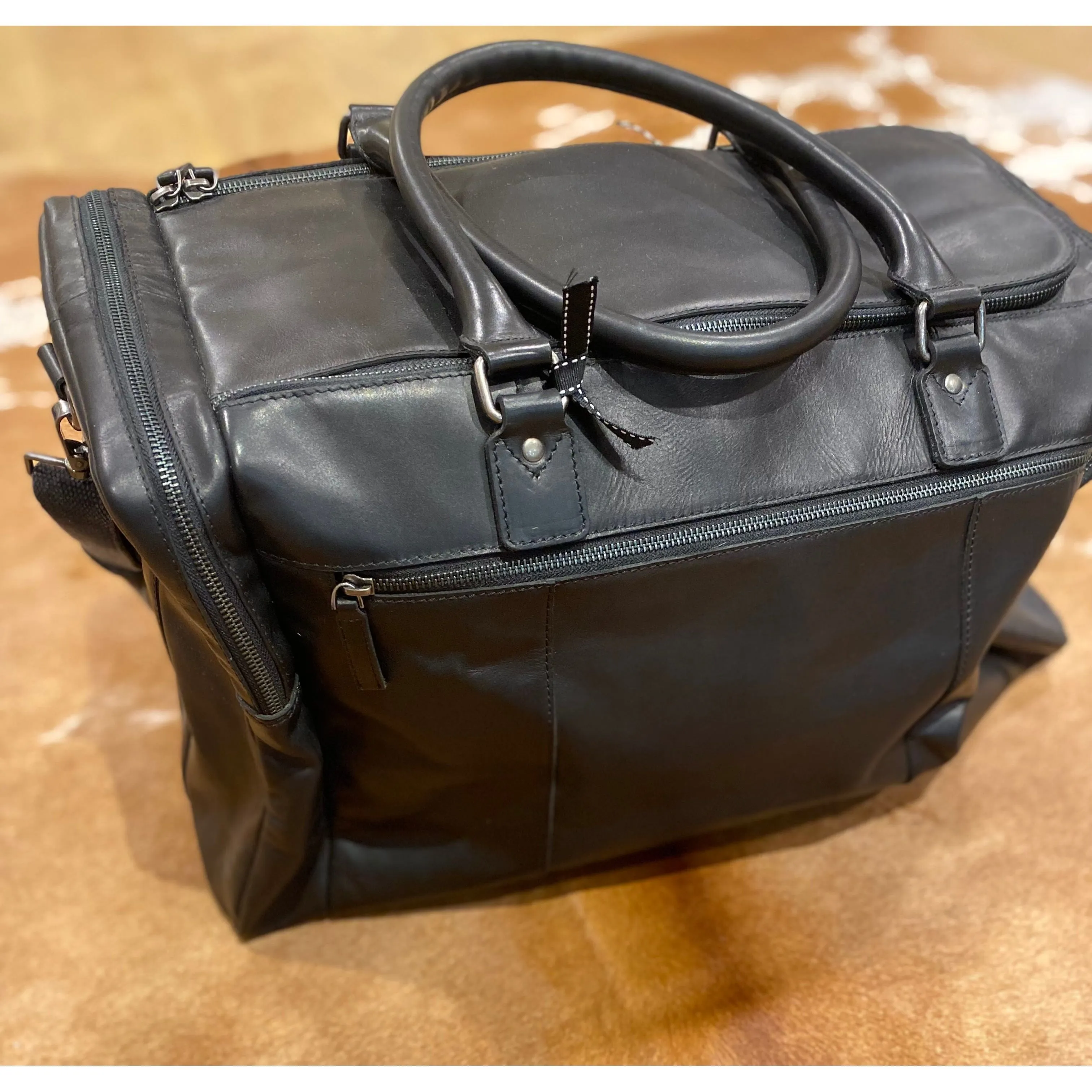 Black Leather Overnight bag #on3